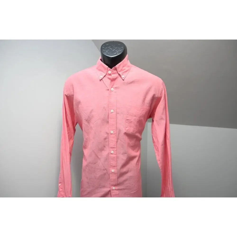 J‎ Crew Light Weight Chambray Dress Shirt Pink Slim Fit Button Up Mens Medium